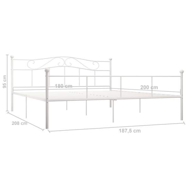  Bettgestell Weiß Metall 180×200 cm