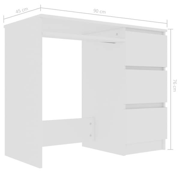  Schreibtisch Weiß 90x45x76 cm Holzwerkstoff