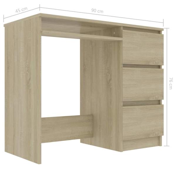  Schreibtisch Sonoma-Eiche 90x45x76 cm Holzwerkstoff