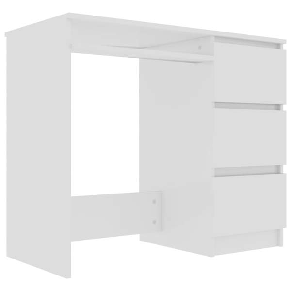 Schreibtisch Hochglanz-Weiß 90x45x76 cm Holzwerkstoff