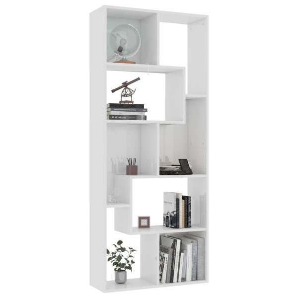  Bücherregal Hochglanz-Weiß 67x24x161 cm Holzwerkstoff