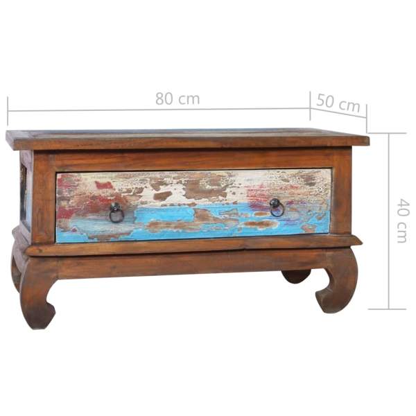  Couchtisch 80x50x40 cm Teak Altholz