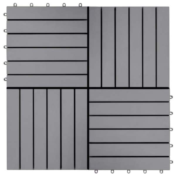  Terrassenfliesen 30 Stk. Grau 30 x 30 cm Massivholz Akazie