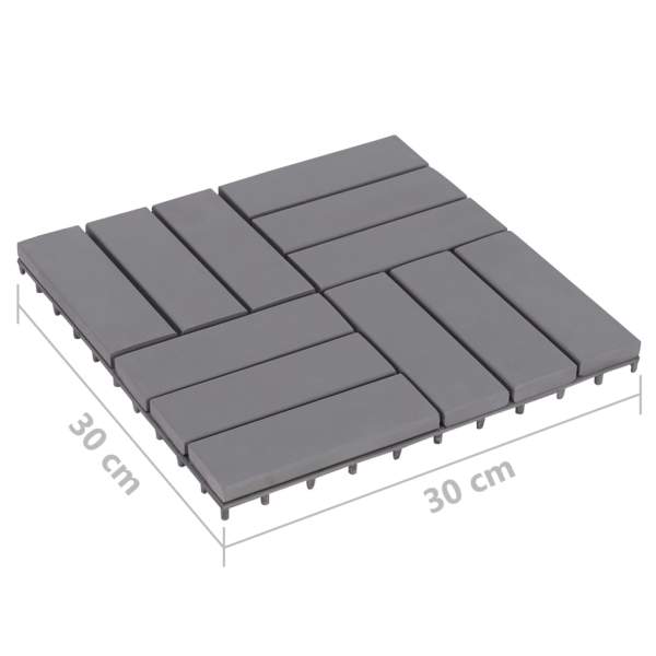  Terrassenfliesen 30 Stk. Grau 30 x 30 cm Massivholz Akazie