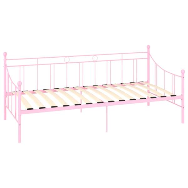  Tagesbett-Rahmen Rosa Metall 90×200 cm 