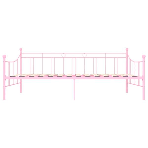  Tagesbett-Rahmen Rosa Metall 90×200 cm 