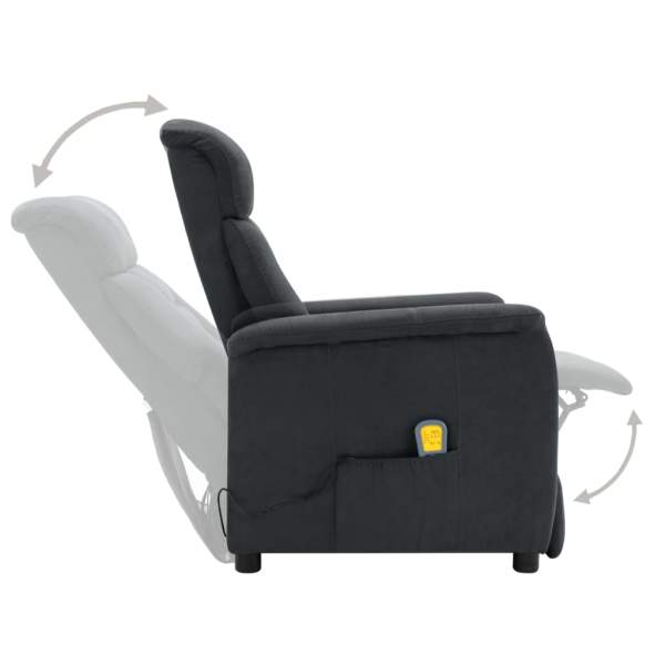  Massagesessel Dunkelgrau Wildleder-Optik