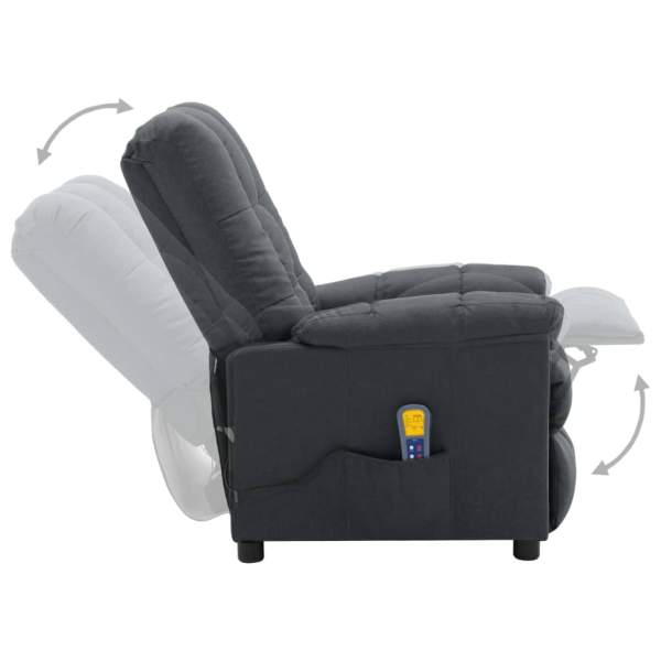  Push Back Massagesessel Hellgrau Stoff