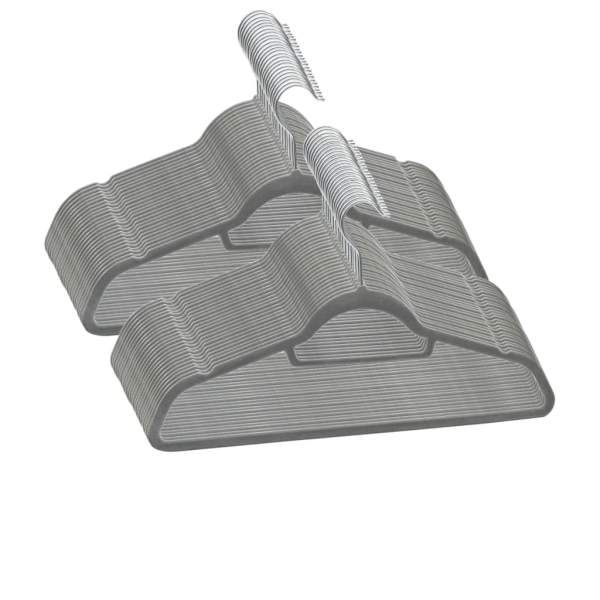 50 Stk. Kleiderbügel-Set Anti-Rutsch Grau Samt