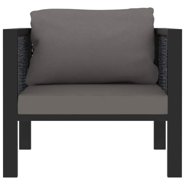  1-Sitzer-Sofa mit Auflage Anthrazit Poly Rattan 