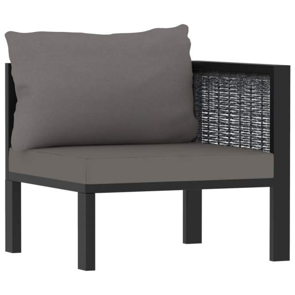  2-Sitzer-Sofa mit Auflage Anthrazit Poly Rattan 