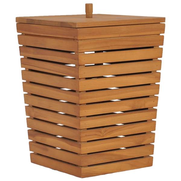  Wäschekorb 30×30×45 cm Teak Massivholz