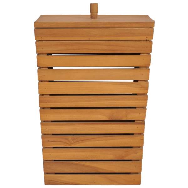  Wäschekorb 30×30×45 cm Teak Massivholz