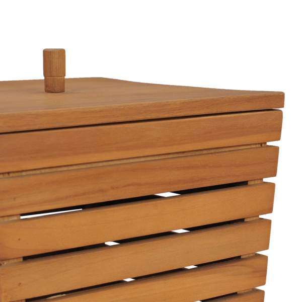 Wäschekorb 30×30×45 cm Teak Massivholz