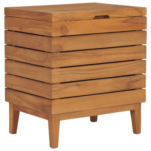 Wäschekorb 40×30×45 cm Teak Massivholz