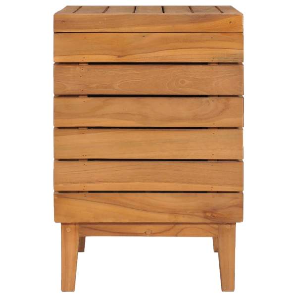  Wäschekorb 40×30×45 cm Teak Massivholz