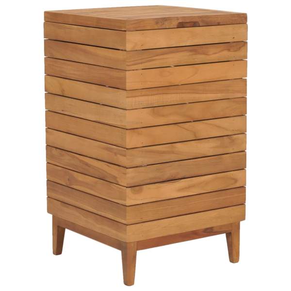  Wäschekorb 40×40×70 cm Teak Massivholz