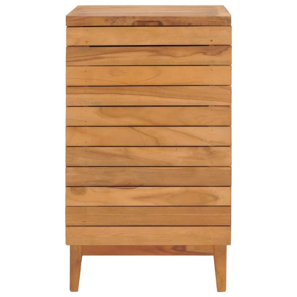  Wäschekorb 40×40×70 cm Teak Massivholz