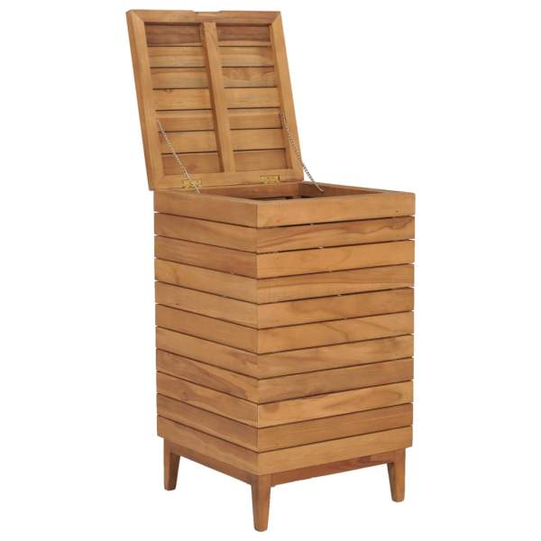  Wäschekorb 40×40×70 cm Teak Massivholz