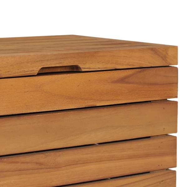  Wäschekorb 40×40×70 cm Teak Massivholz