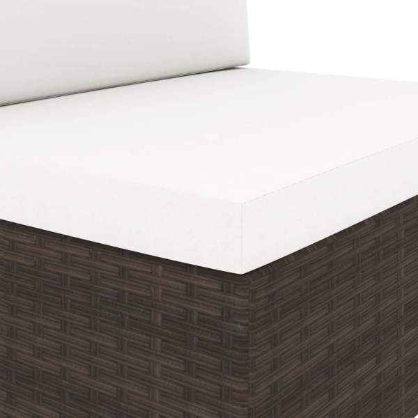  5-tlg. Garten-Lounge-Set Poly Rattan Braun