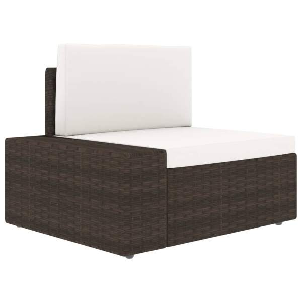  5-tlg. Garten-Lounge-Set Poly Rattan Braun