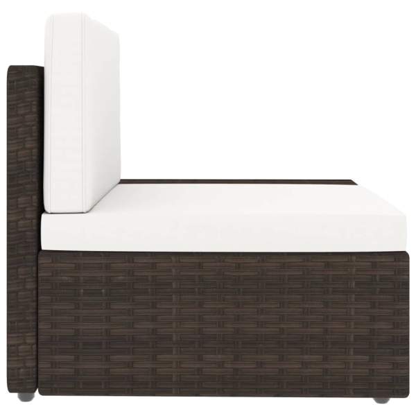  7-tlg. Garten-Lounge-Set Poly Rattan Braun