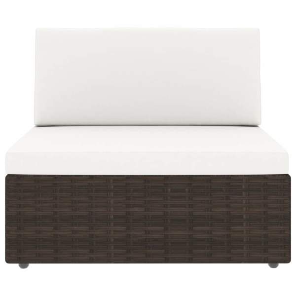  4-tlg. Garten-Lounge-Set Poly Rattan Braun