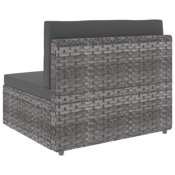  6-tlg. Garten-Lounge-Set Poly Rattan Grau