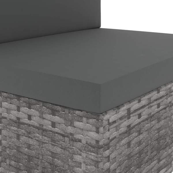  6-tlg. Garten-Lounge-Set Poly Rattan Grau