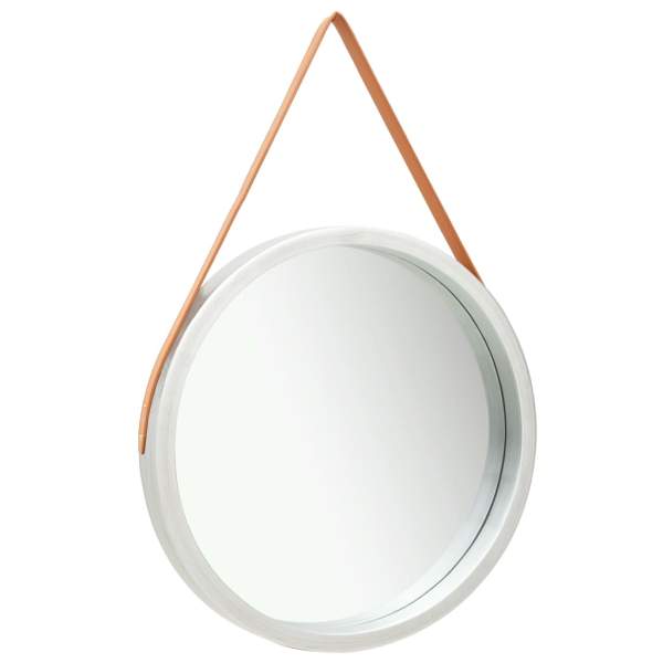  Wandspiegel mit Gürtel 60 cm Silbern