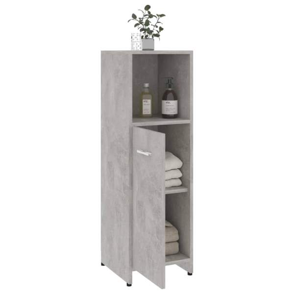  Badezimmerschrank Betongrau 30x30x95 cm Holzwerkstoff