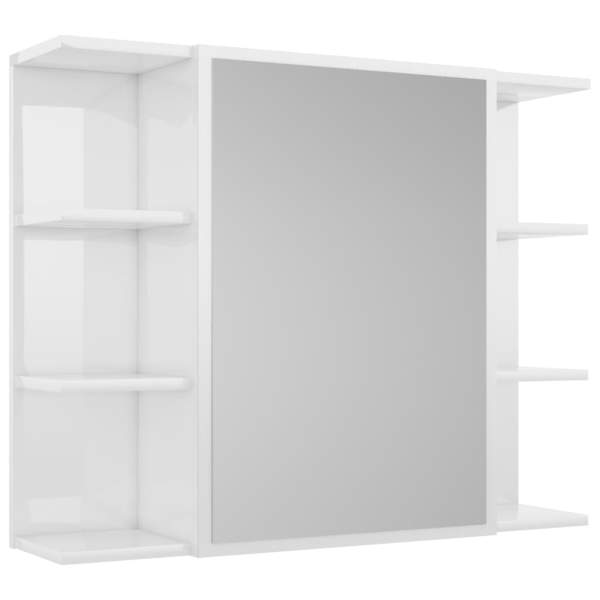  Bad-Spiegelschrank Hochglanz-Weiß 80x20,5x64 cm Holzwerkstoff