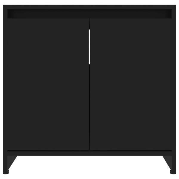  Badezimmerschrank Schwarz 60x33x61 cm Holzwerkstoff