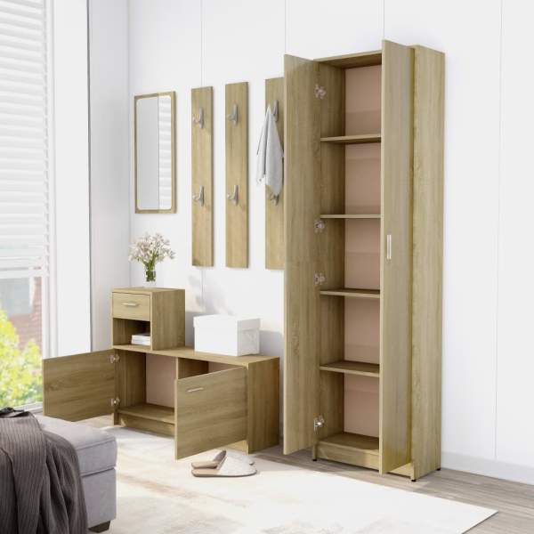  Garderobenschrank Sonoma-Eiche 55x25x189 cm Holzwerkstoff