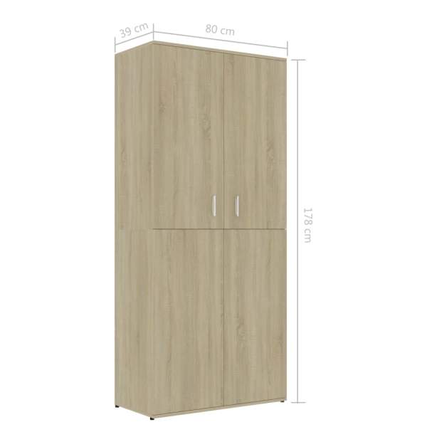  Schuhschrank Sonoma-Eiche 80x39x178 cm Holzwerkstoff