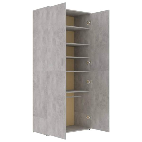  Schuhschrank Betongrau 80x39x178 cm Holzwerkstoff