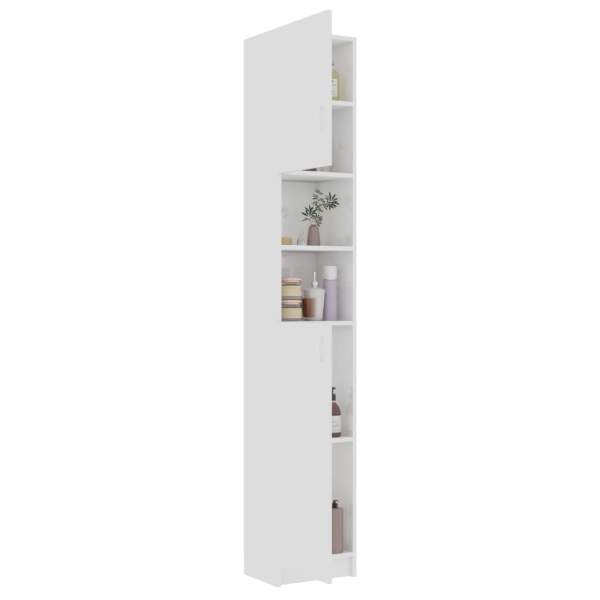  Badezimmerschrank Hochglanz-Weiß 32x25,5x190 cm Holzwerkstoff