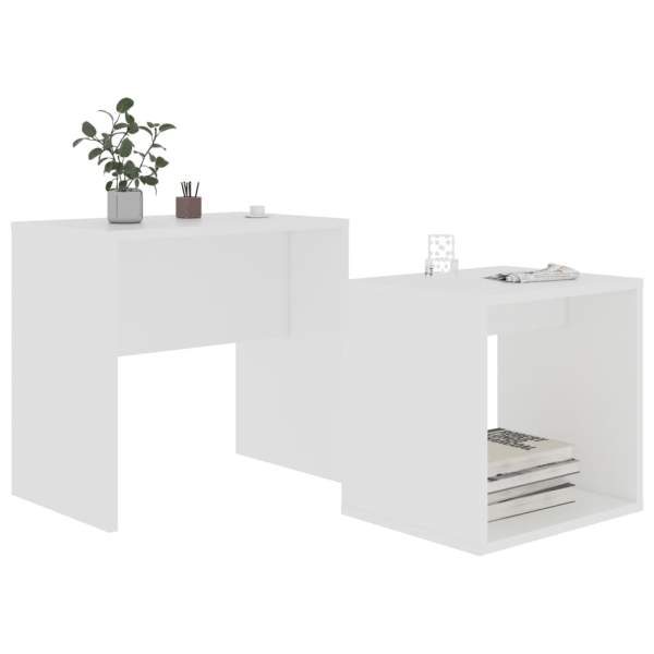  Couchtisch-Set Weiß 48x30x45 cm Holzwerkstoff