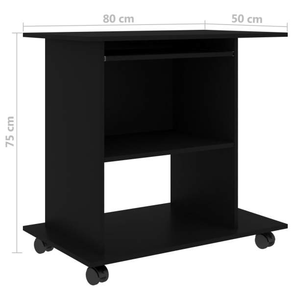  Schreibtisch Schwarz 80x50x75 cm Holzwerkstoff