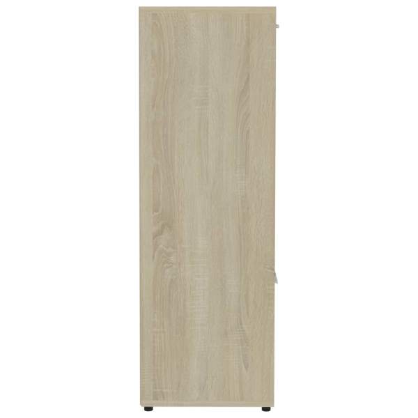  Bücherregal Weiß Sonoma-Eiche 90x30x90 cm Holzwerkstoff