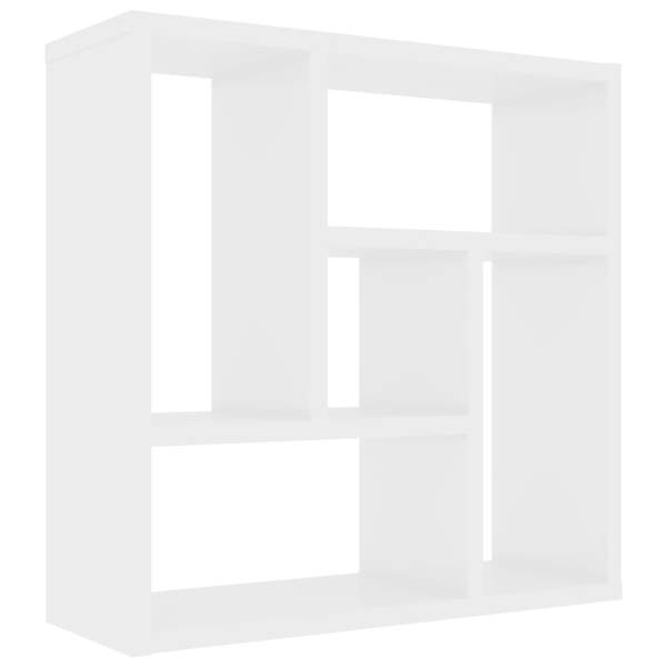  Wandregal Hochglanz-Weiß 45,1x16x45,1 cm Holzwerkstoff