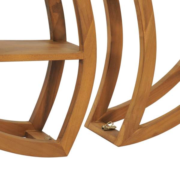  Wandregal Yin und Yang 100x20x100 cm Teak Massivholz 