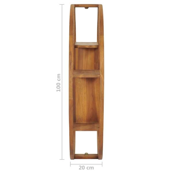  Wandregal Yin und Yang 100x20x100 cm Teak Massivholz 