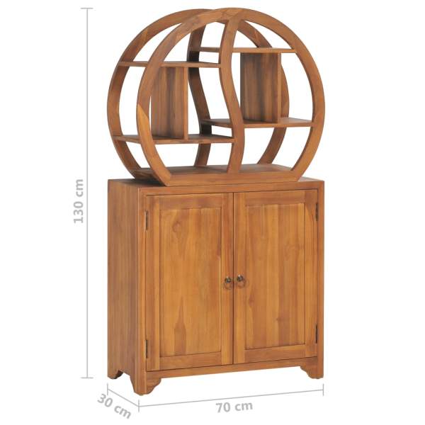  Schrank mit Yin-Yang-Regal 70x30x130 cm Teak Massivholz 