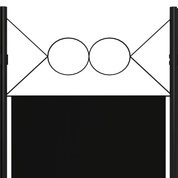  6-tlg. Raumteiler Schwarz 240 x 180 cm