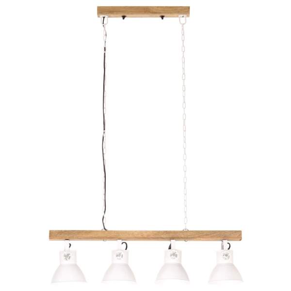  Deckenlampe Industriestil Weiß E27 Mangoholz