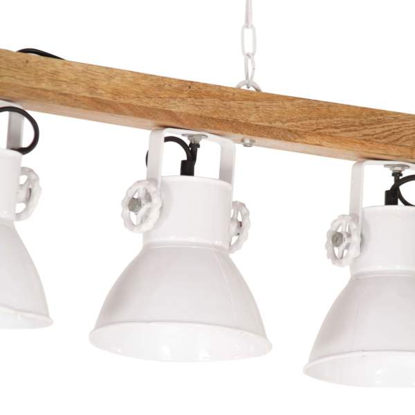  Deckenlampe Industriestil Weiß E27 Mangoholz