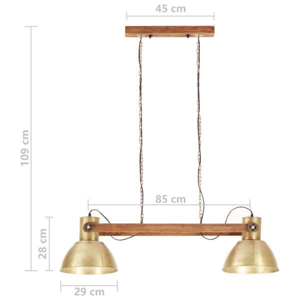  Hängelampe Industriestil 25 W Messing 109 cm E27