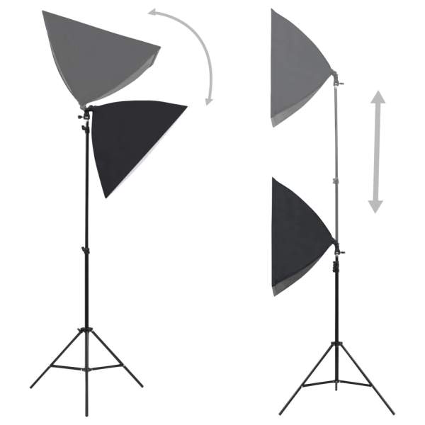  Fotostudio-Set mit Softboxen und Hintergrundsystem